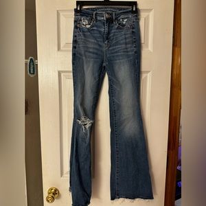 american eagle high rise flare jeans